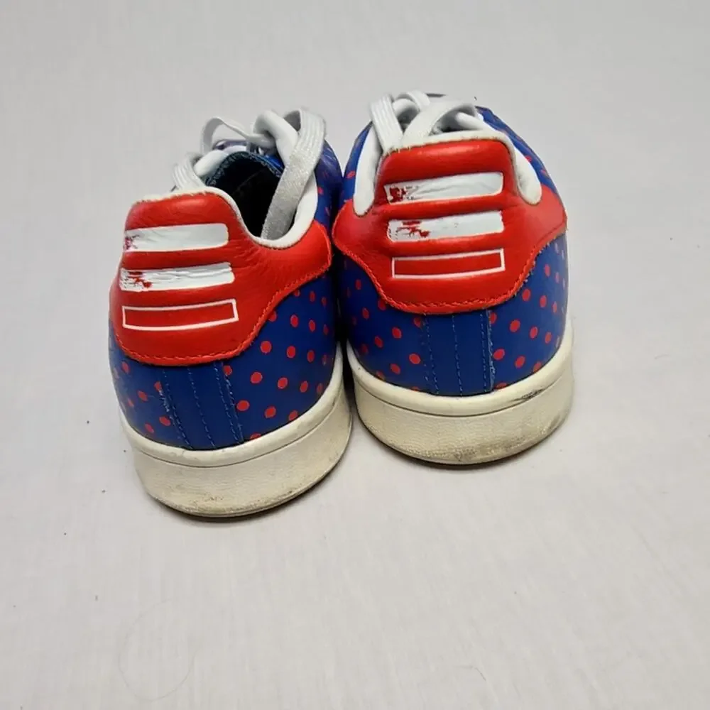 Adidas Stan Smith Polka Dot Sneakers Blue Red Mens 9.5 Leather